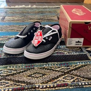 Girls sparkle black vans size 4.5
